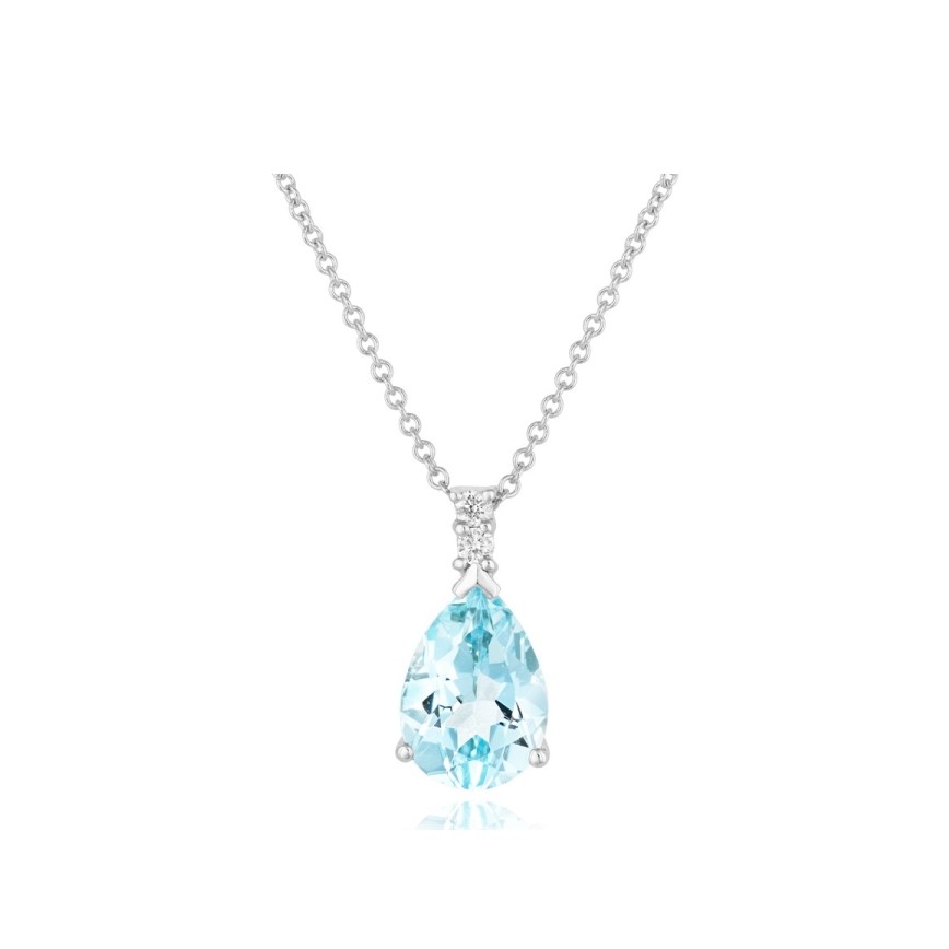 Aquamarine & Diamond Necklace - David Moss Jeweller